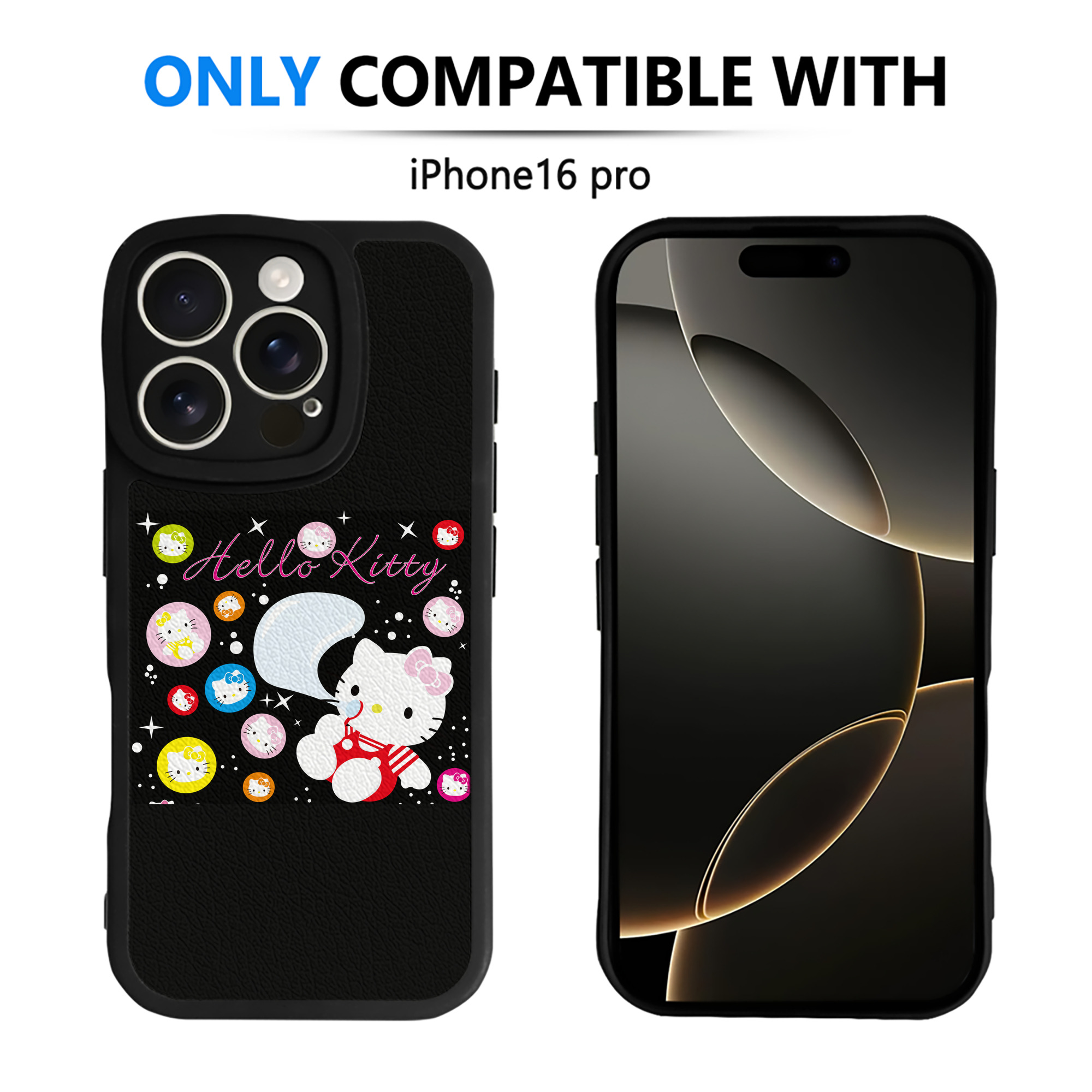 （画像用） Hello Kitty ハローキティ 【iPhone 16シリーズ対応】シリコンスマホケース（レザー調） 材質：シリコン